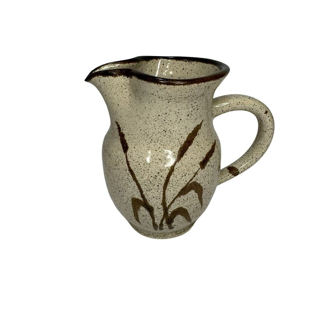 Wendt Pottery Idaho Clay & Glaze Wheat Creamer/Pitcher 1978 VTG Farmhouse Decor